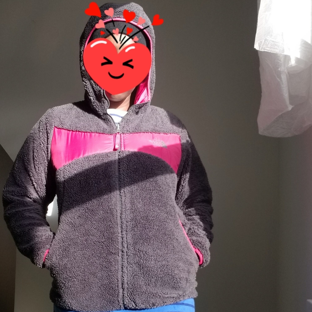 North Face Reversible Pink hooded Jacket